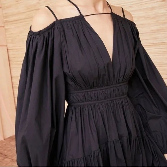 Ulla Johnson Tahlia Black Midi Dress Size 0 Pockets Side Zip - Picture 3 of 14